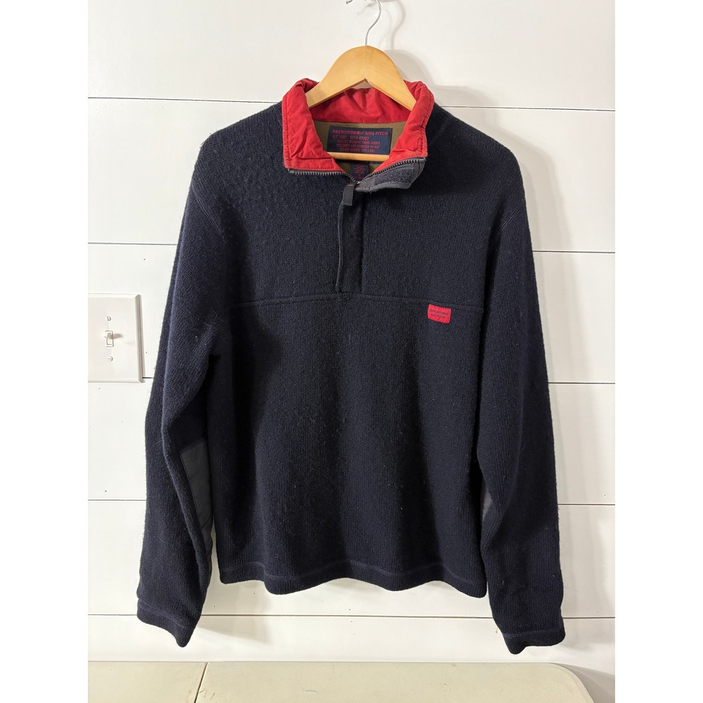 Abercrombie & Fitch Wool Blend‎ Quarter Zip Pullover Sweater Mens Medium